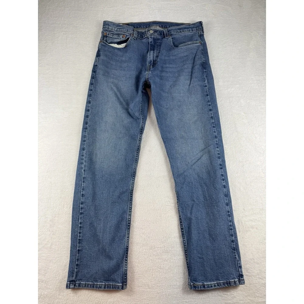 Levi's 505 Regular Fit Jeans 36x32 Blue Denim Straight Leg‎ Mens